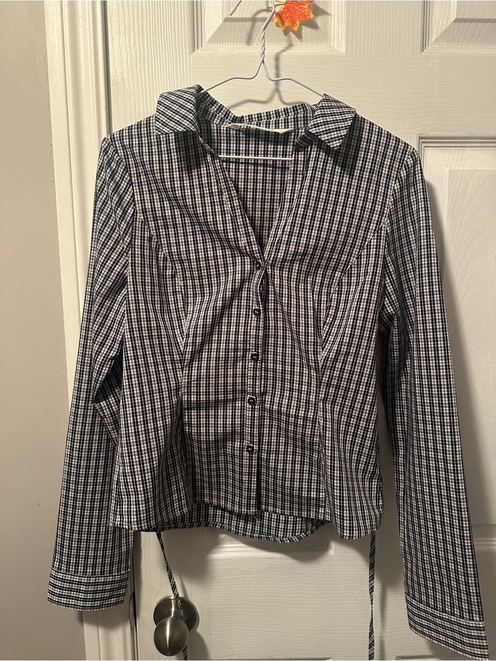 Bluenotes Navy and White Checked Button-Down Shirt